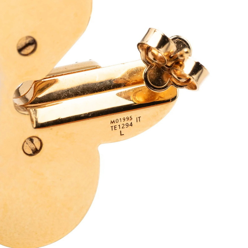 LOUIS VUITTON Gold Monogram Earrings - Picture 5 of 6